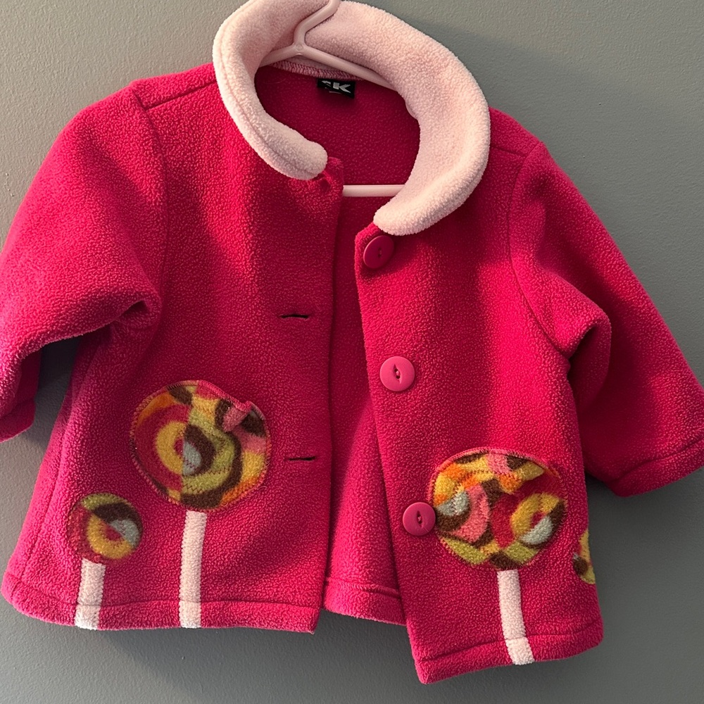 Cozy Pink Kids Fleece Jacket with Playful Design